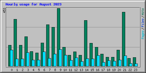 Hourly usage for August 2023